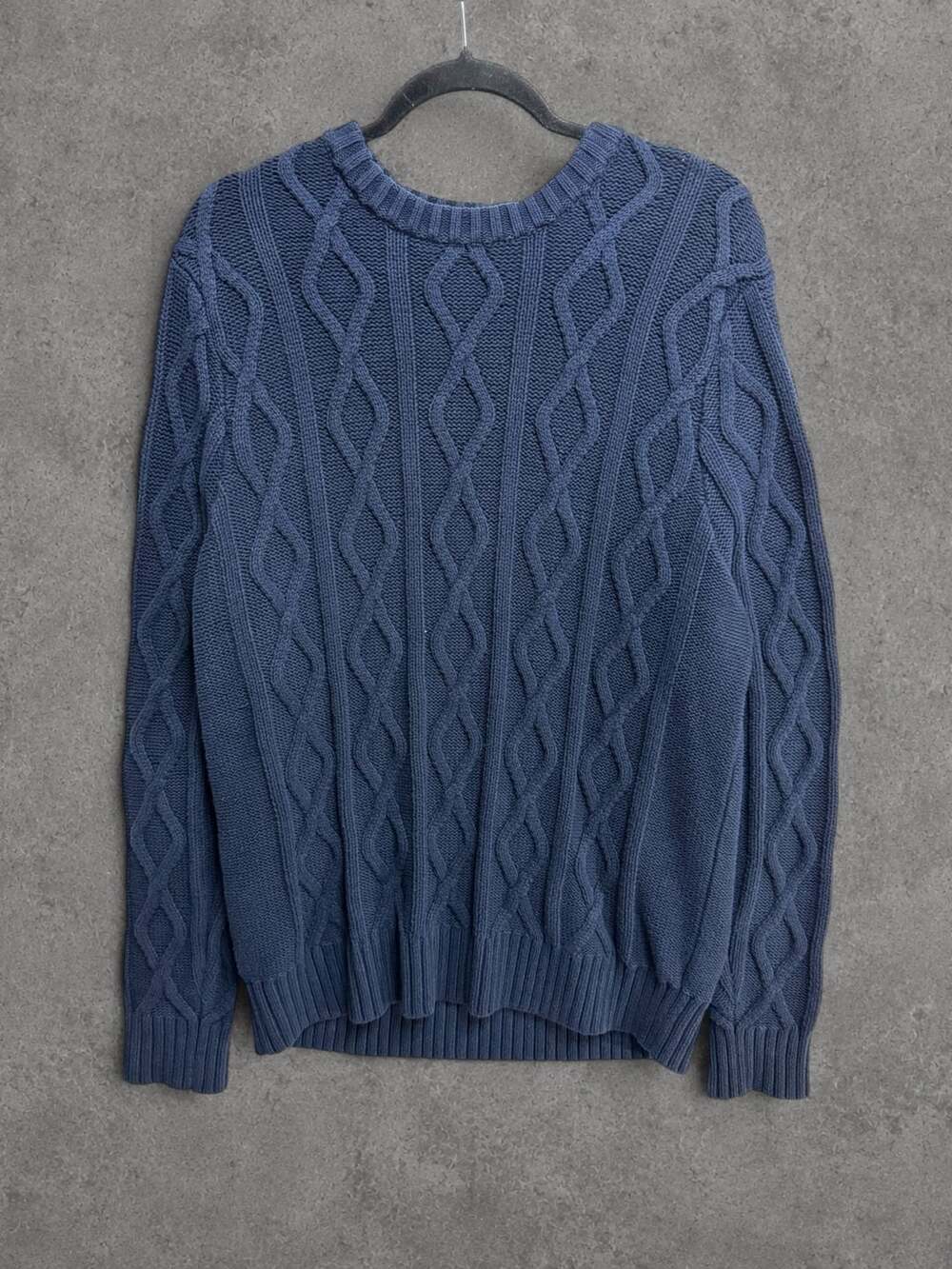 Goodfellow & Co Blue Cable Knit Crew Neck Sweater